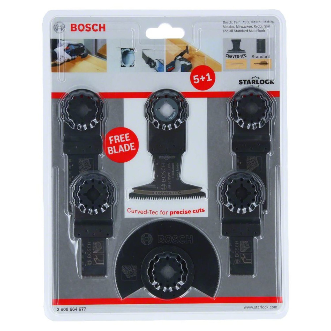 Bosch 2608664677 Starlock Multi-Tool Blade Set 6 Piece