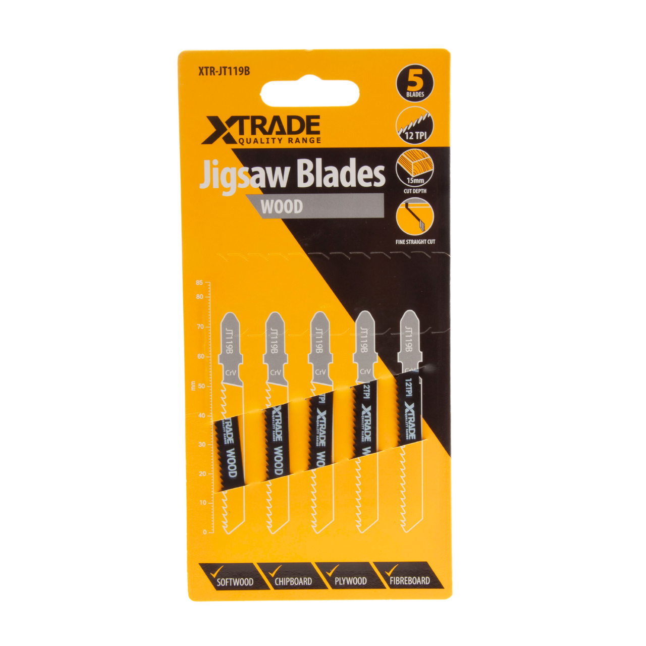 Xtrade JT119B Basic for Wood Jigsaw Blades (Pack of 5)