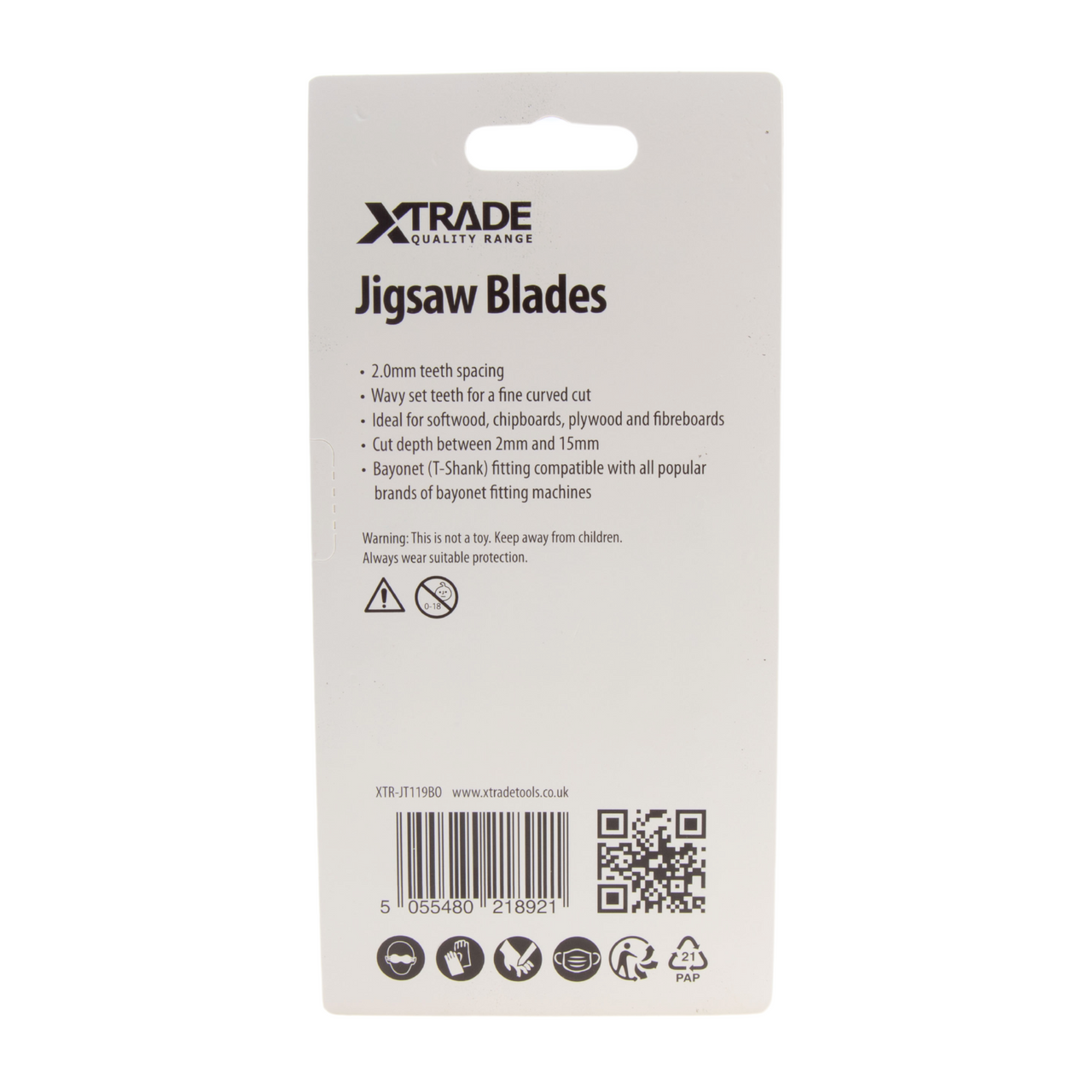 Xtrade JT119BO Basic for Wood Jigsaw Blades (Pack of 5)