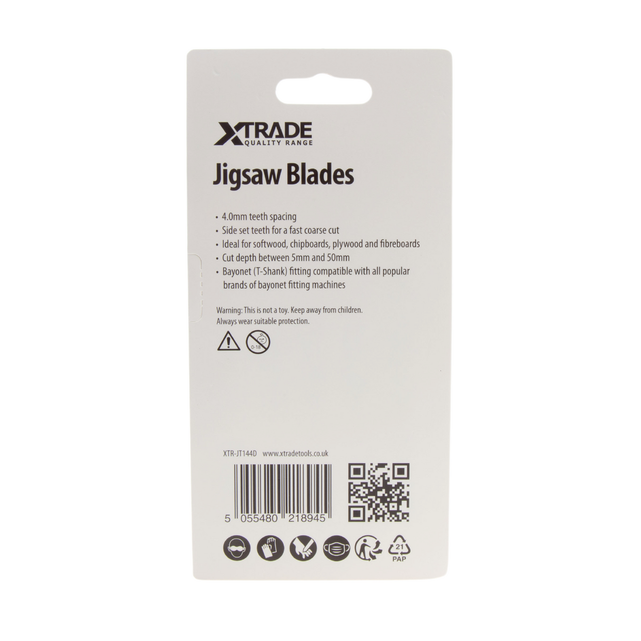 Xtrade JT144D Speed For Wood Jigsaw Blades (Pack of 5)