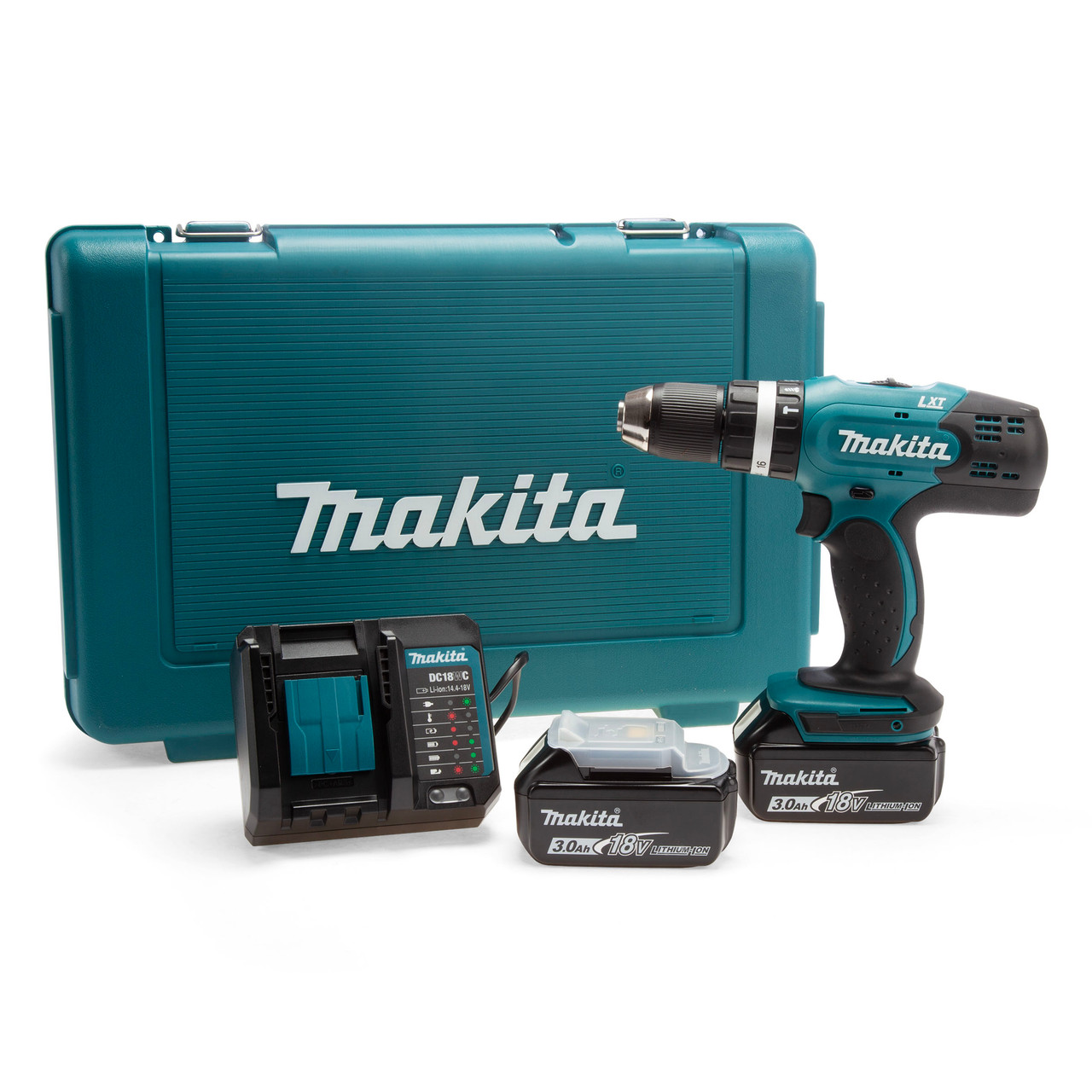 Makita DHP453F001 18V LXT Combi Drill with 2 × 3.0Ah Batteries