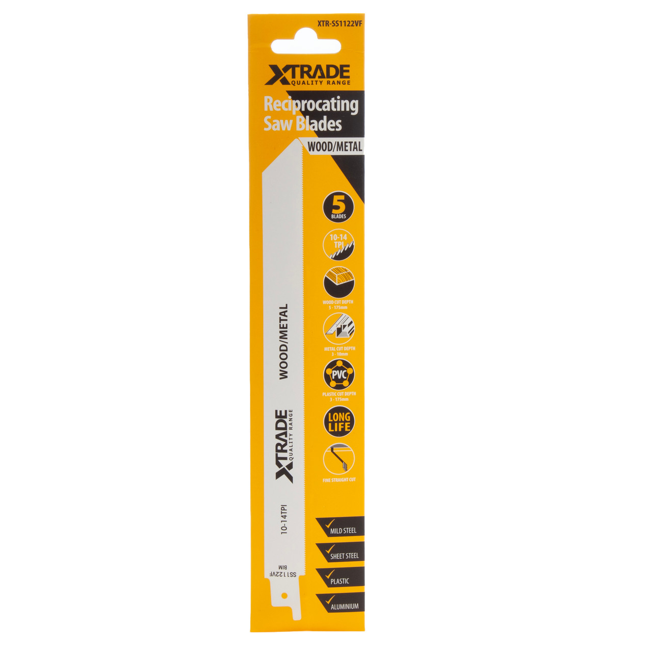 Xtrade SS1122VF Reciprocating Saw Blades for Wood & Metal (Pack of 5)