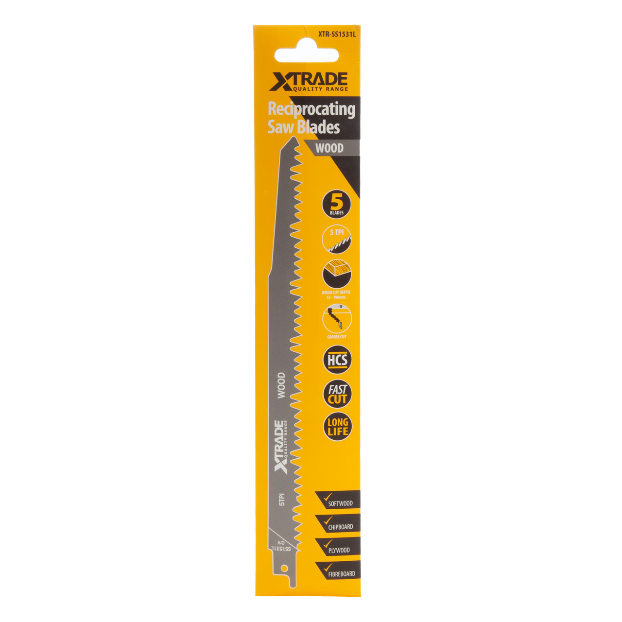 Xtrade SS1531L Reciprocating Saw Blades for Wood (Pack of 5)