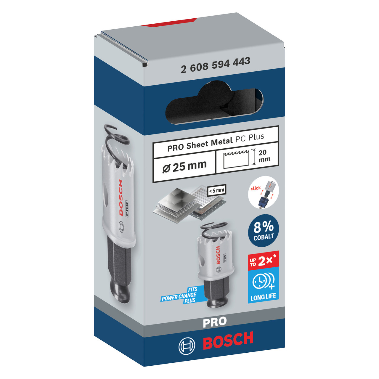 Bosch 2608594443 PRO Sheet Metal PC Plus Hole Saw 25mm