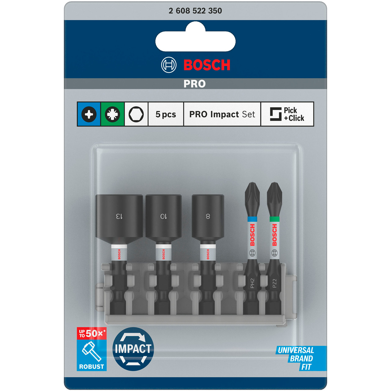 Bosch 2608522350 5 Piece Impact Screwdriver Bit Set
