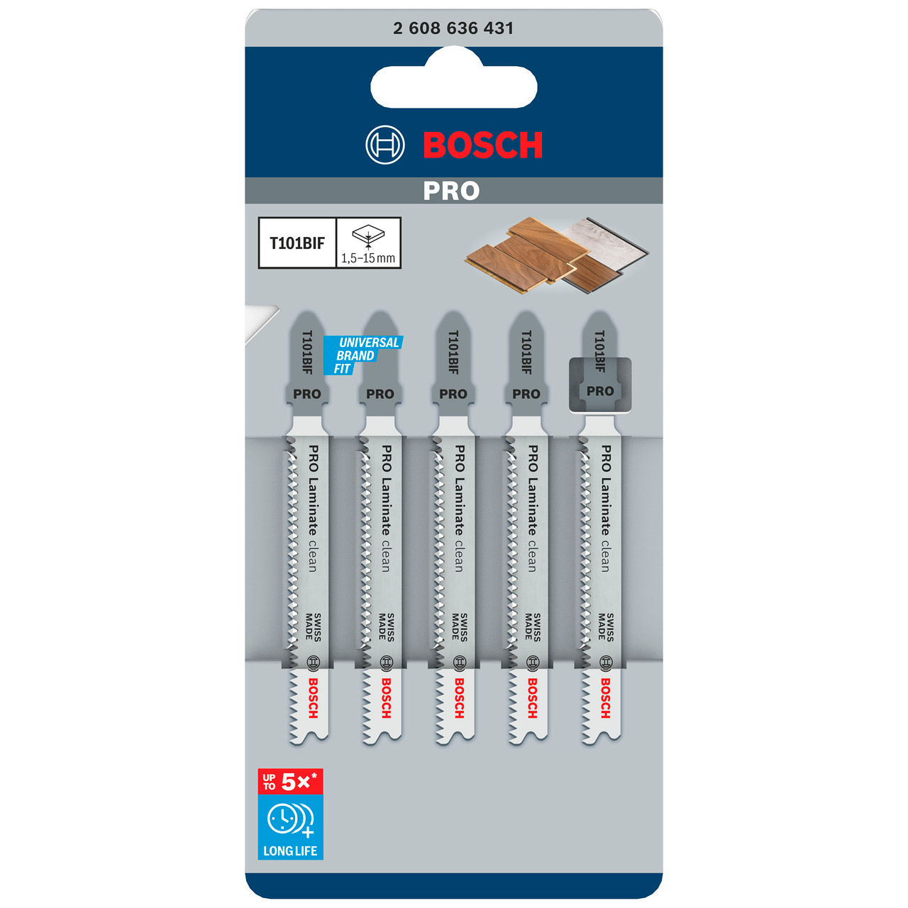 Bosch 2608636431 T101BIF PRO Clean Jigsaw Blade 83mm Pack of 5