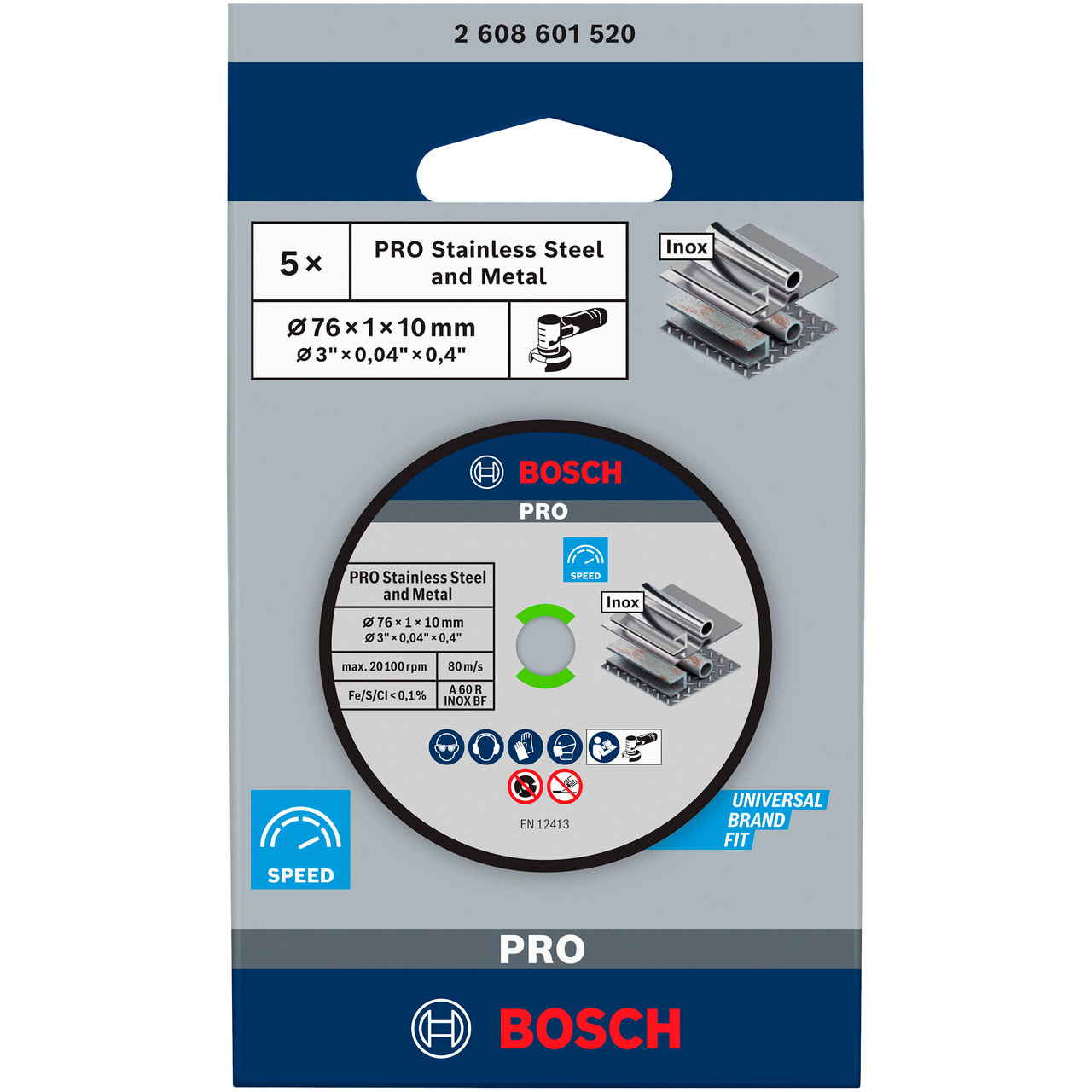 Bosch 2608601520 76mm Stainless Steel & Metal Cutting Disc