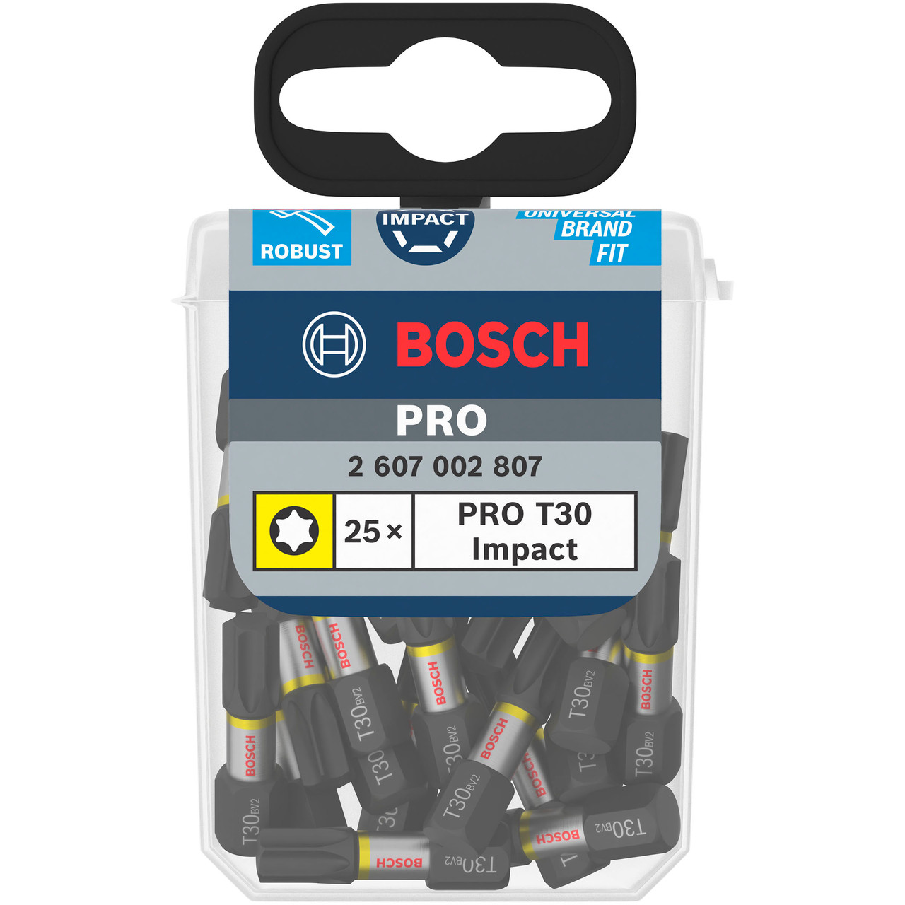 Bosch 2607002807 T30 × 25mm Impact Screwdriver Bit (Pack of 25)