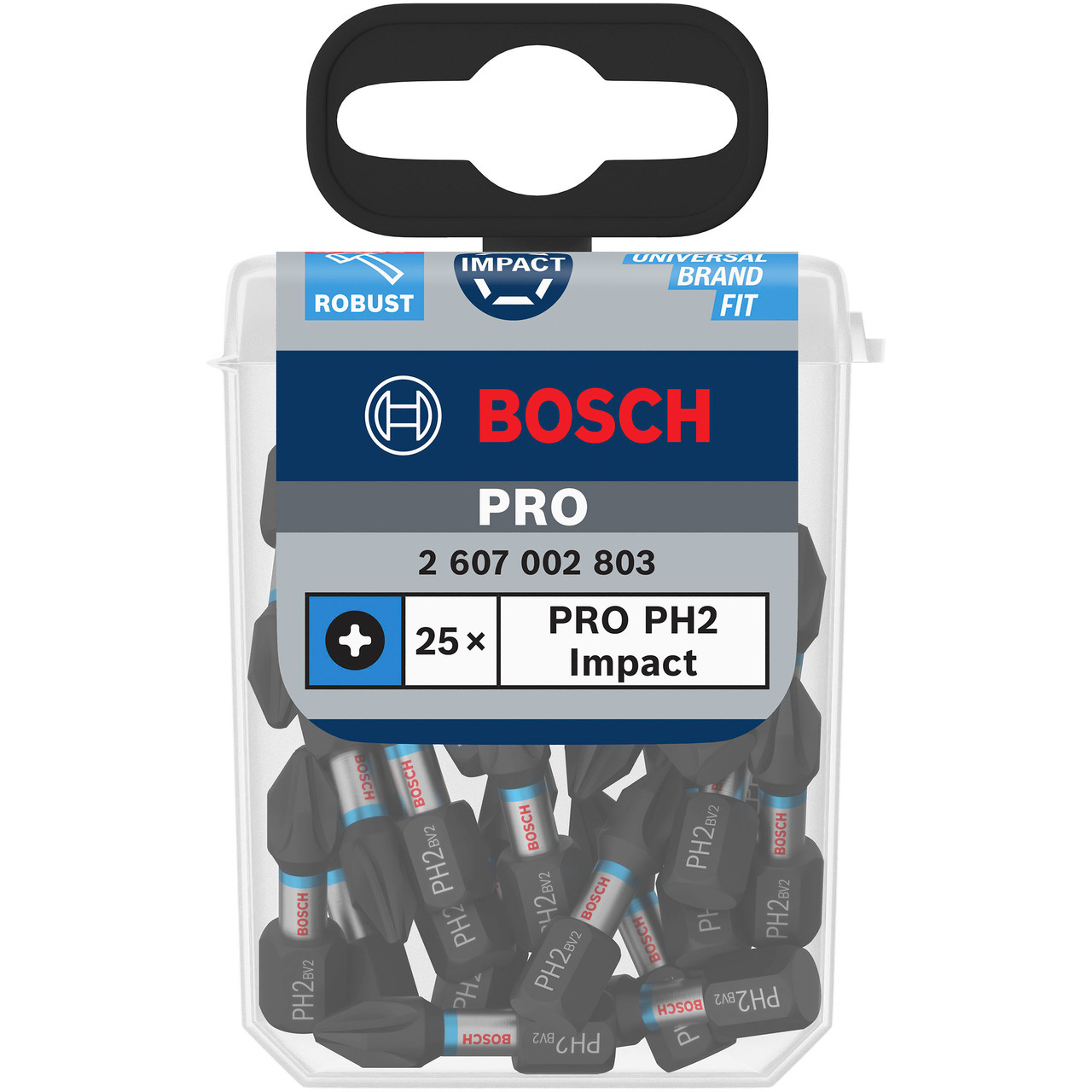 Bosch 2607002803 PH2 × 25mm Impact Screwdriver Bit (Pack of 25)