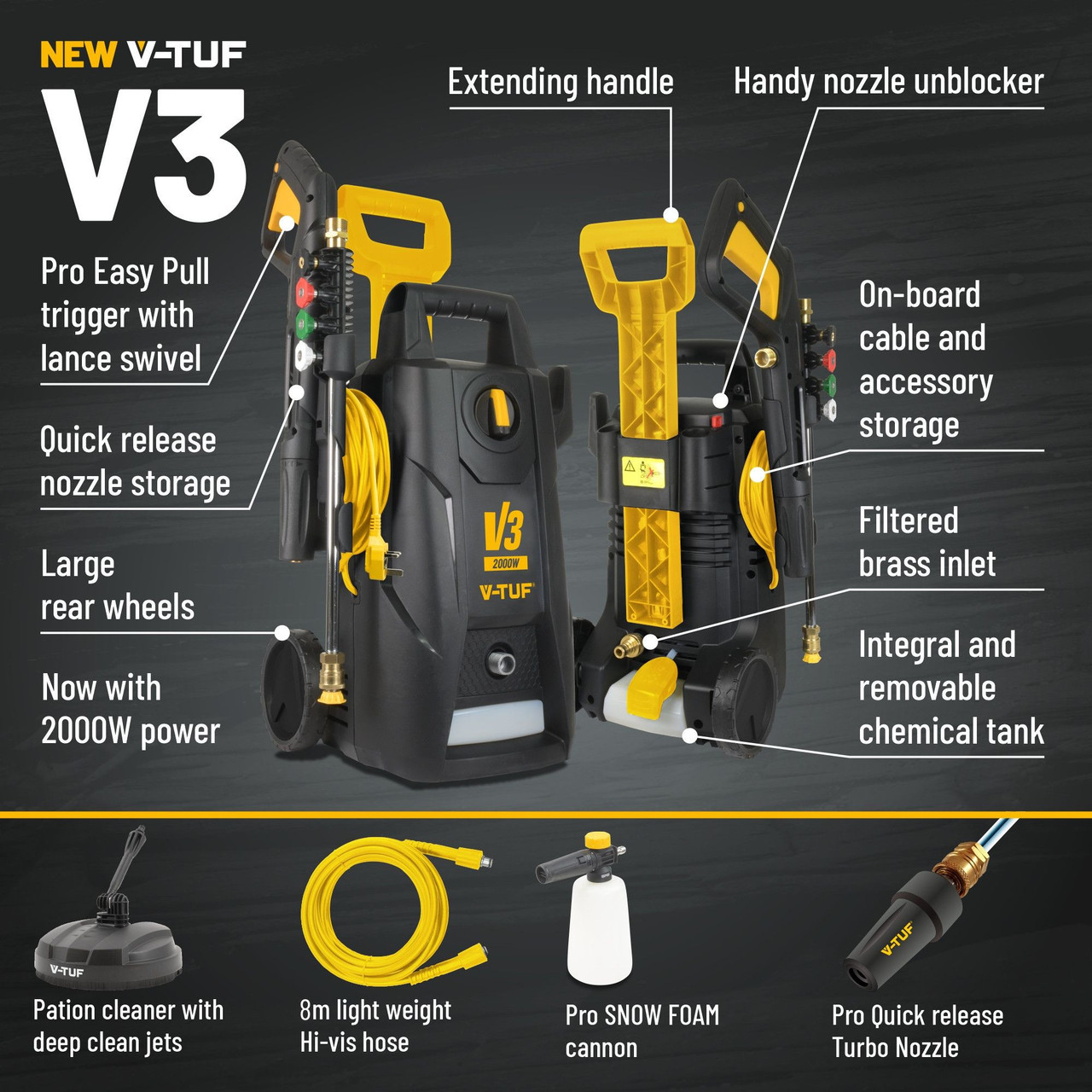 V-tuf V3240X2 Pressure Washer 150 Bar 240V