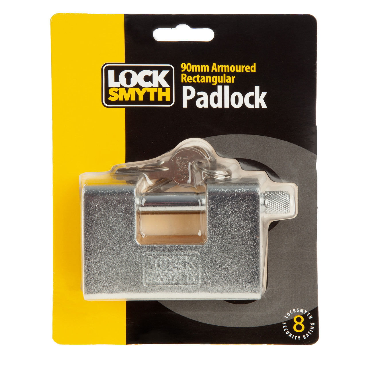 Locksmyth L2200026 90mm Armoured Rectangular Padlock