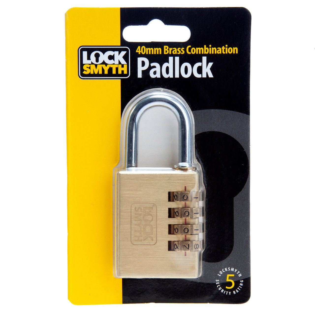 Locksmyth L2200022 40mm Brass Combination Padlock