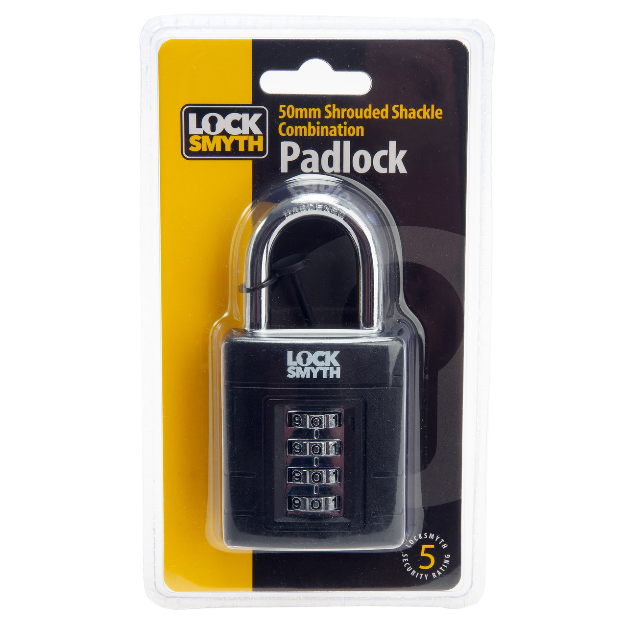 Locksmyth L2200024 50mm Shrouded Shackle Combination Padlock