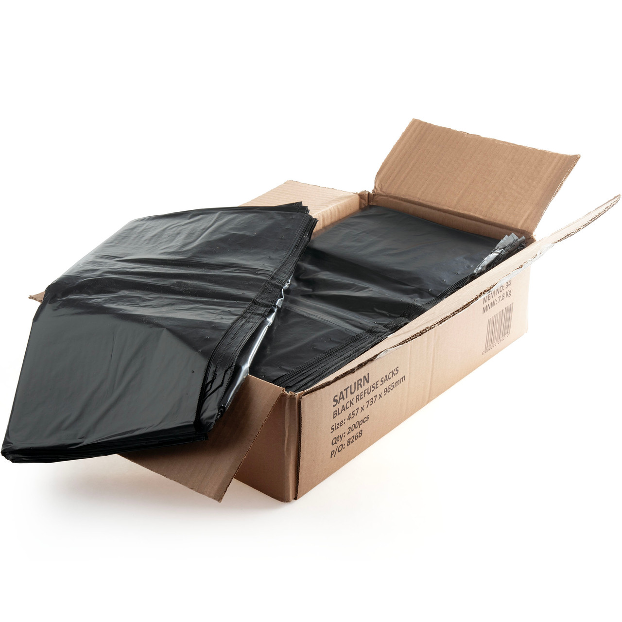 Punchin SATURNBLACKREFUSE100 90L Refuse Sacks