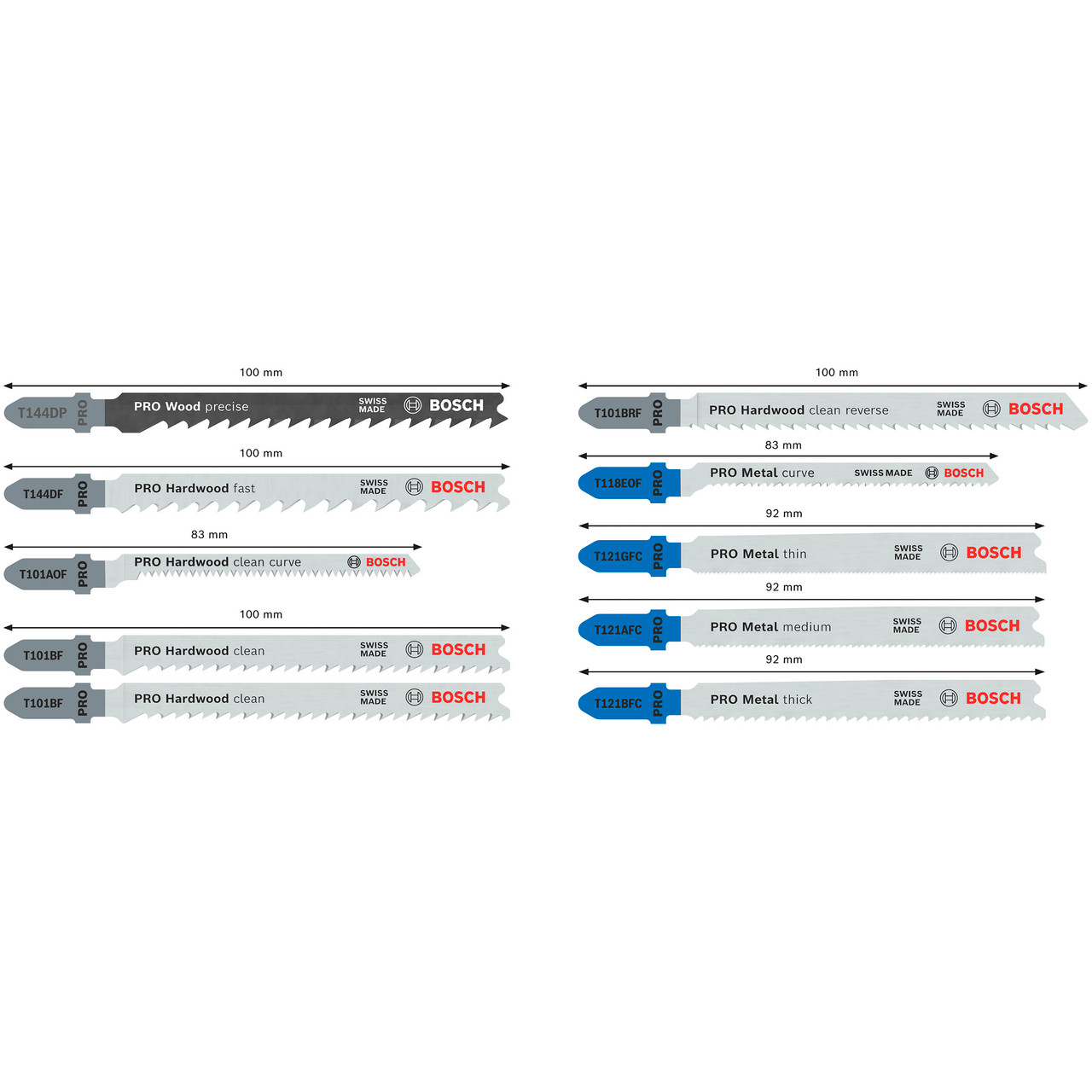 Bosch 2607011943 Jigsaw Blade Set with 10 Pieces