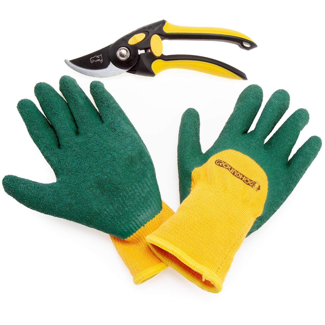Groundhog G1300064 Bypass Secateurs 8"/200mm with Glove Set